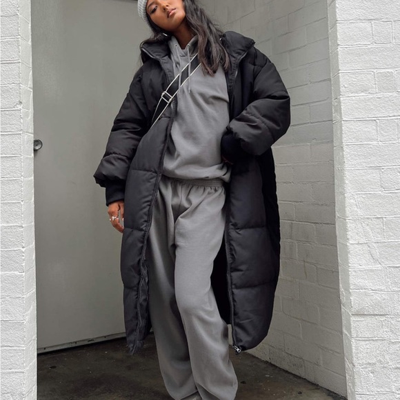 Abe Longline Puffer Jacket Black - Picture 5 of 6